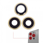 Rear Camera Lens &Uuml;hildub Apple iPhone 11 Pro / Pro Max Rear Camera Lens Original 3in1 (Koos Kuldne Frame)