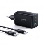 Laadija Joyroom "TCG01" Must 65W (2xPD / QC3.0) + "Type-C / Type-C" 120cm kaabel