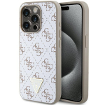 Guess 4G Triangle metallist logoga &uuml;mbris iPhone 15 Pro valge