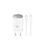 XO seinalaadija CE20 PD 30W 1x USB-C, valge + USB-C - USB-C-kaabel
