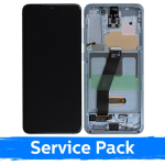 LCD Display Compatible With Samsung G985 (G986) S20 Plus with Frame / Cloud Blue / (Service Pack) +INCLUDING BATTERY
