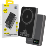 Blavec I&scaron;orinė baterija 10000mAh BJ-03 Plona 13,5mm - Type C - 22,5W magnetinė Magsafe 3 in 1 (PBBJ03-MC10G) pilka