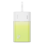 Baseus Popsicle 5200mAh 20W Powerbank sisseehitatud Lightning kaabliga (+ valge Baseus Simple USB-C - USB-C 60W/20V/3A/30cm kaabel) - valge-roheline