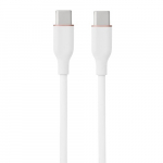 Silikoninis kabelis USB Type-C - Type-C, 100W (baltas, 2m)