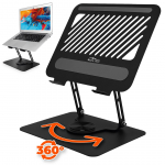 Reguliuojamas, pasukamas, ergonomi&scaron;kas ne&scaron;iojamojo kompiuterio stovas 10&ndash;17&Prime; LAPTOP STAND ROTO MT2662