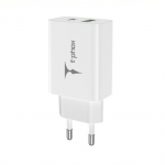 SEINALAADIJA T-PHOX SPEEDY USB-C 20W + USB 18W QC 3.0 VALGE