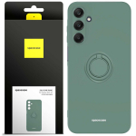 Spacecase Dėklas Silicone Ring Galaxy A25 5G tamsiai žalias