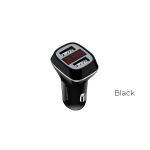 Borofone BZ3 Joyroad autolaadija 2 USB-A pordiga, 12 W, digitaalse n&auml;idikuga, must