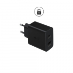 Įkroviklis Samsung "DUO" EP-TA220N juodas originalus 35W (1xPD / 1xQC3.0) / (originalus įpakavimas)