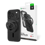 AmazingThing Titan Pro Lens Ring Set &uuml;mbris mudelile iPhone 18 Pro, kaamerakaitsega ja magnetr&otilde;ngaga, &uuml;hildub MagSafe'iga &ndash; v&auml;rv: must