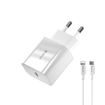 Devia Smart seinalaadija, PD, 20W, 1x USB-C, valge, Lightning&ndash;USB-C V2 kaabliga
