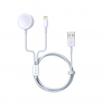 Devia cable 2in1 Smart EA199 USB - Lightning valge with inductive magnetic charger jaoks Apple Watch