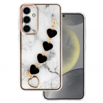 Dėklas telefonui Trend Case skirtas Samsung Galaxy S24 dizaino 6 baltas