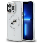 Karl Lagerfeld IML Metal Karl & Choupette Head MagSafe &Uuml;mbris jaoks iPhone 14 Pro Max - valge