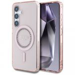 GUESS &uuml;mbris jaoks SAMSUNG S25 GUHMS25SPFTDTEP (Magnetic IML Rhinestones) roosa