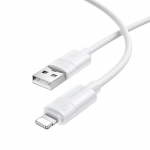 "Borofone" kabelis BX123 Leya - USB-Lightning - 12W 2,4A 1 metras, baltas