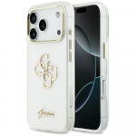 Guess IML 4G Script Metal &Uuml;mbris for iPhone 17 Pro - valge