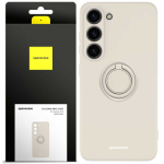 Spacecase Silikoninis dėklas su žiedu Galaxy S23 kaulo spalvos