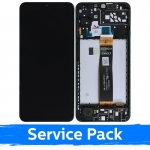 Ekranas skirtas Samsung A047 A04s juodas su rėmeliu (Service Pack)