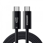 USB Laidas Essager "Thunder" juodas "Thunderbolt 4 Full Function" 180cm