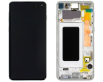 LCD screen Samsung G973F S10 with touch screen and frame Prism White original (service pack)