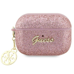 Guess GUAP2GLGSHP AirPods Pro 2 cover roosa/roosa Glitter Flake 4G Charm