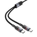 Kaabel 2in1 USB C to USB C / USB C Hoco 5A 100W 1,2 m U139 must