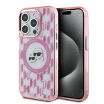 Karl Lagerfeld IML Monogram Karl & Choupette Head MagSafe &Uuml;mbris jaoks iPhone 15 Pro Max - roosa