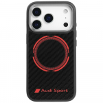 Audi RSQ Carbon Fiber Sport Punane Circle MagSafe &Uuml;mbris jaoks iPhone 17 Pro - Must