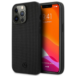 Mercedes nahast metallist logoga &uuml;mbris iPhone 13 Pro / iPhone 13 jaoks - must