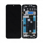 Ekranas Samsung A145P/A145R A14 4G su lietimui jautriu stikliuku ir rėmeliu originalus Black (service pack)