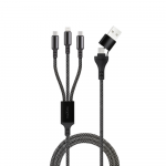 Maxlife ALLin1 kaabel USB + USB-C - Lightning + 2x USB-C 1,0 m 66W must