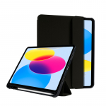 Crong FlexFolio kaanega &uuml;mbris seadmele iPad 11" (2025) / iPad 10.9" (2022), Apple Pencili hoidikuga, must