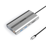 Orico XDR 12-&uuml;hes USB-C dokkimisjaam USB-A USB-C 2x HDMI 4K 60Hz DisplayPort 4K 60Hz RJ45 Gigabit PD 100W SD ja microSD kaardilugeja - h&otilde;bedane