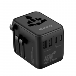 Crong One World universaalne GaN-reisiadapter, 45 W, UK/EU/US/AU, must