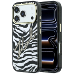 Karl Lagerfeld IML Signature Zebra Glitter MagSafe &uuml;mbris mudelile iPhone 17 Pro Max / 18 Pro Max &ndash; kuldne
