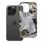 FORCELL F-PROTECT Mirage, karinio lygio dėklas su MagSafe, suderinamas su IPHONE 15 PRO MAX sidabrinis rūkas