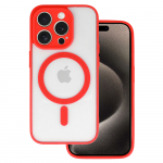 Akrilinis spalvotas magnetinis dėklas telefonui Iphone 13 Pro raudonas