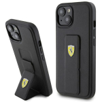 Ferrari Grip Stand Metal Logo &uuml;mbris jaoks iPhone 15 - must