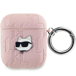 Karl Lagerfeld Monogram Choupette Head &uuml;mbris jaoks AirPods 1 / 2 - roosa