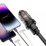 Tech-Protect CC30W Car Laadija USB-C PD 30W / USB-A QC 3.0 - must