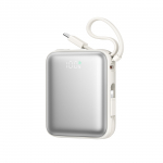 Joyroom JR-PBF27 10000mAh 22.5W Powerbank sisseehitatud USB-C ja Lightning kaablitega - valge