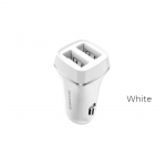 Borofone BZ2 Joyroad autolaadija 2 USB-A pordiga, 12 W, valge