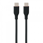 Silikoninis kabelis USB Type-C - Type-C, 100W (juodas, 3m)