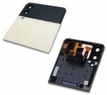 Ekraan Samsung F711 Z Flip3 5G puuteklin ja raamiga v&auml;limine (Outer) Cream originaal (used Grade C)