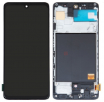 Originaal must Samsung A515 A51 2020 LCD-ekraan puuteekraani ja raamiga (kasutatud, B-klass)