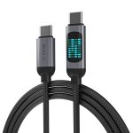 X-ONE FlowLink liikuva LED-valgusega andmekaabel &ndash; C&ndash;C t&uuml;&uuml;pi &ndash; 5A, kuni 100W, 1,2m, must