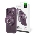 AmazingThing Titan Pro Lens Ring Set &uuml;mbris mudelile iPhone 18 Pro Max, kaamerakaitsega ja magnetr&otilde;ngaga, &uuml;hildub MagSafe'iga &ndash; v&auml;rv: lilla