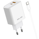 Tinklo įkroviklis Beline 45W USB-A/USB-C + USB-C/USB-C laidas BLN2CW45C baltas