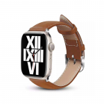Crong Noble Band ehtsast nahast rihm Apple Watch 38 / 40 / 41 / 42 mm kellale, mokapruun